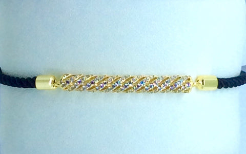 Black and Gold CZ Bar Bracelet