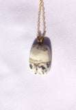22x16mm Silver Onyx Pendant w/17" Gold Filled Chain