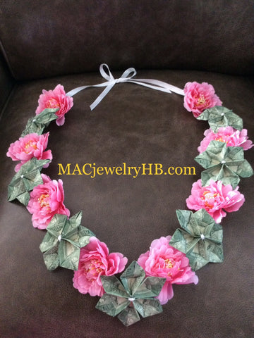 Pink Floral Money Lei
