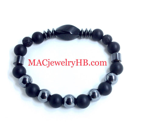 Hematite and Onyx Men’s Bracelet