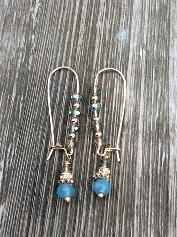 Jade Bijoux Earrings - Blue (Dyed)