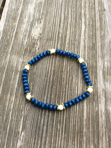 Navy Blue Stretch Bracelet