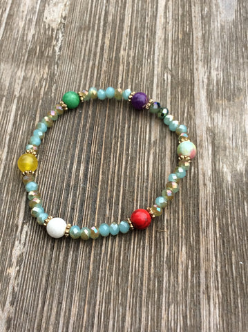 Multi - Colored Stretch Bracelet