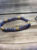 Purple & Gold Stretch Bracelet