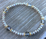 Gray Crystal Stretch Bracelet