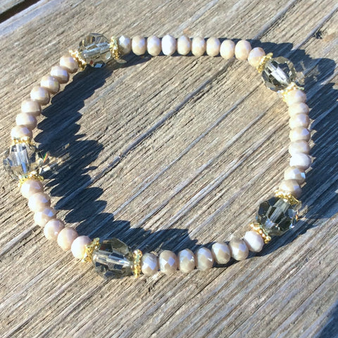 Gray Crystal Stretch Bracelet