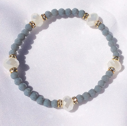 Light Blue & White Sparkle Stretch Bracelet