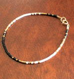 Delicate Black, White, & Bronze Bracelet