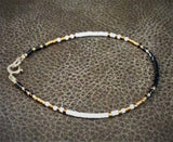 Delicate Black, White, & Bronze Bracelet