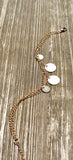 Gold Filled Double Chain Bracelet with Gold filled Coins