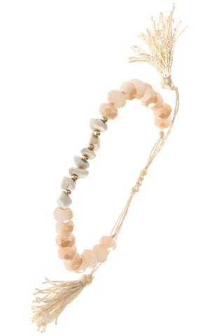 Semi-Precious Stone Bracelet w / Tassel