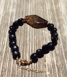 Natural Stone Flat Agate Bracelet