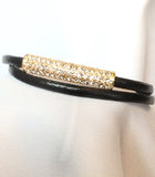 Wrap Bracelet with Crystal Encrusted Bar