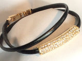 Wrap Bracelet with Crystal Encrusted Bar