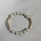 White Jade & Gold Filled Bracelet