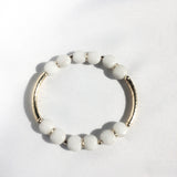 White Jade & Gold Filled Bracelet