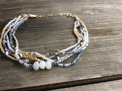 Mother of Pearl/ Seed Bead Bracelet