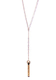 Gold Filled Pendant Necklace with a Drop Pendant Encrusted with Crystals