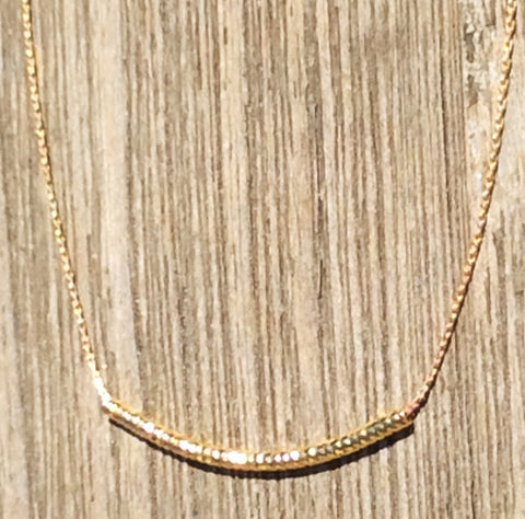 Gold Filled Chain Necklace with Sparkle Tube