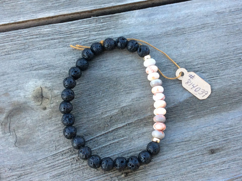 Burro & Lava Bead Bracelet