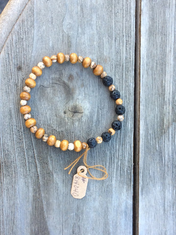 Lava & Jasper Bead Bracelet