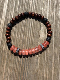 Cherry Quartz & Lava Bead Bracelet