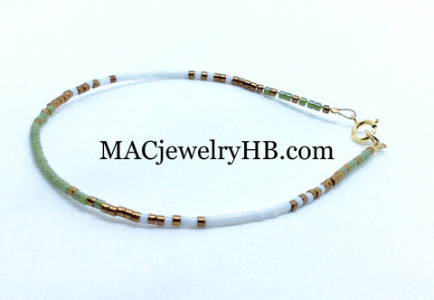 Delicate Green and Bronze Bracelet