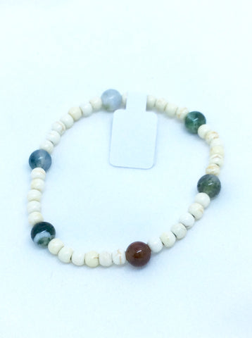 Jasper and Howlite Stretch Bracelet