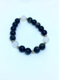 Gold Obsidian and Quartz Bracelet