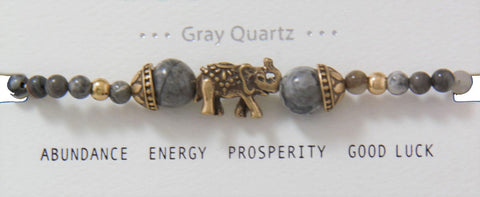 PRECIOUS STONE BEADS ELEPHANT BRACELET