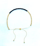 Gold Filled Black Spinel Pull Bracelet