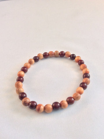 Rosewood and Howlite Bracelet