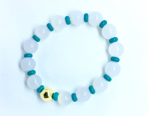 Quartz Stretch with Turquoise Spacers