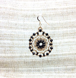 Mandala Earrings - Black & Gold