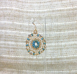 Gold Filled Mandala Earrings - Turquoise & Gold