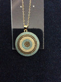 Turquoise Blue Mandala Necklace