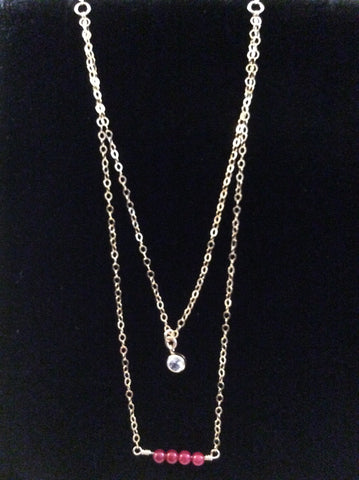 Double Chain Ruby Necklace