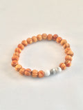 Sandal Wood And White/Grey Howlite Bracelet