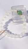 Green Jade and Quartz Stretch Bracelet