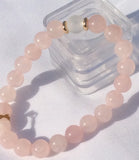 Rose and Clear Quartz Stretch Bracelet