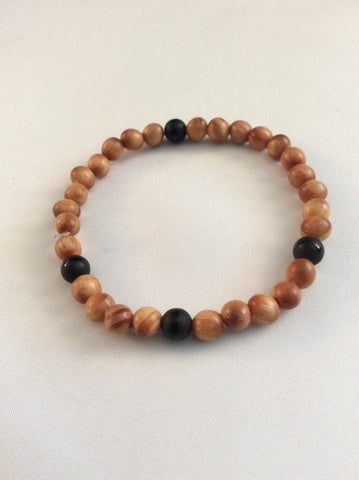 Rosewood and Black Onyx Bracelet