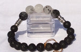 Tourminalated Quartz and Lava Bracelet