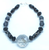 Swarovski Black and Sterling Silver Bracelet