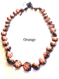 Kukui Nut Lei with Orange flowers