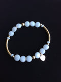 White Jade & Gold Filled Bracelet